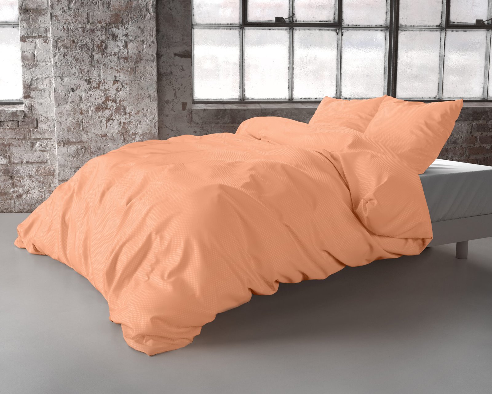 8719242088890 Housse de couette Satin Point Pastel Orange – Image 1