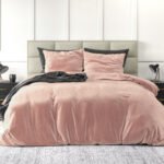 Housse de couette- Velours uni rose