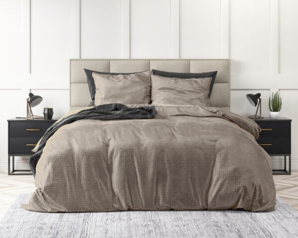 Housse de couette en velours gaufré Fashion Taupe