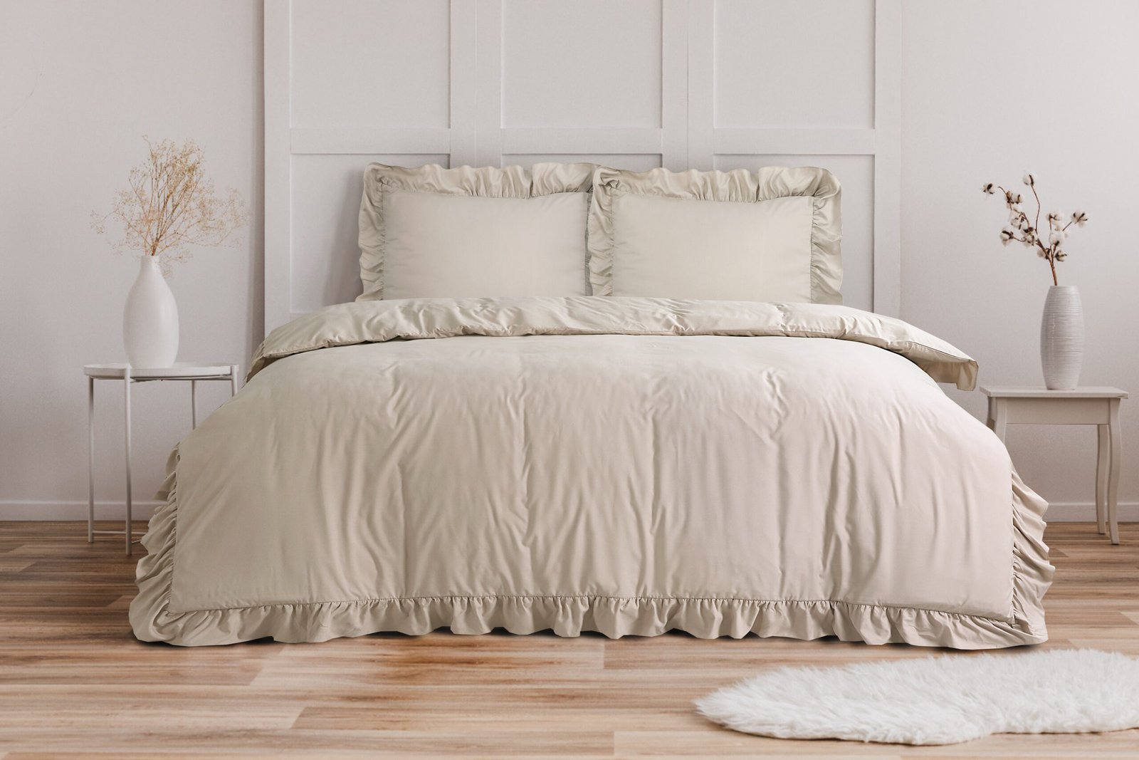 8720578101832-1 Housse de couette à volants Taupe – Image 1