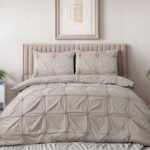 Housse de couette-Punch pintuck Taupe