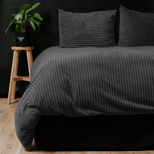 Housse de couette- Rib Teddy Antraciet