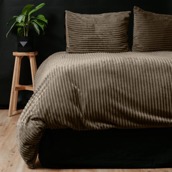 Housse de couette Rib Teddy Taupe