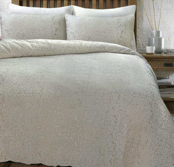 Housse de couette Glamour Flannel Sparkle Foil Crème