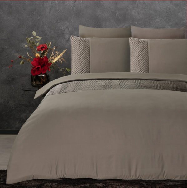 Housse de couette- Velvet Crossline Taupe