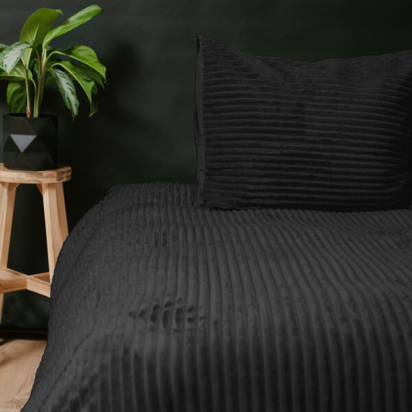 Housse de couette Rib Teddy Noir