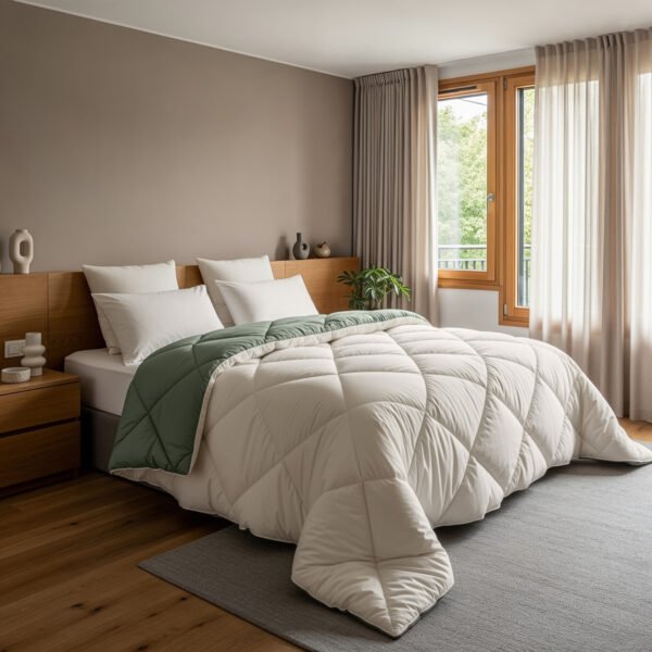 Couette Lazy Diamond Crème/Groen