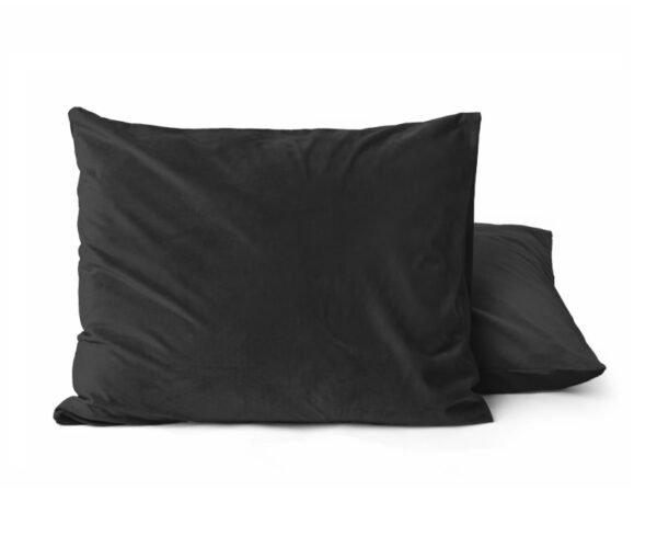 Taies d'oreiller en velours 2 en 1 noires 60 x 70